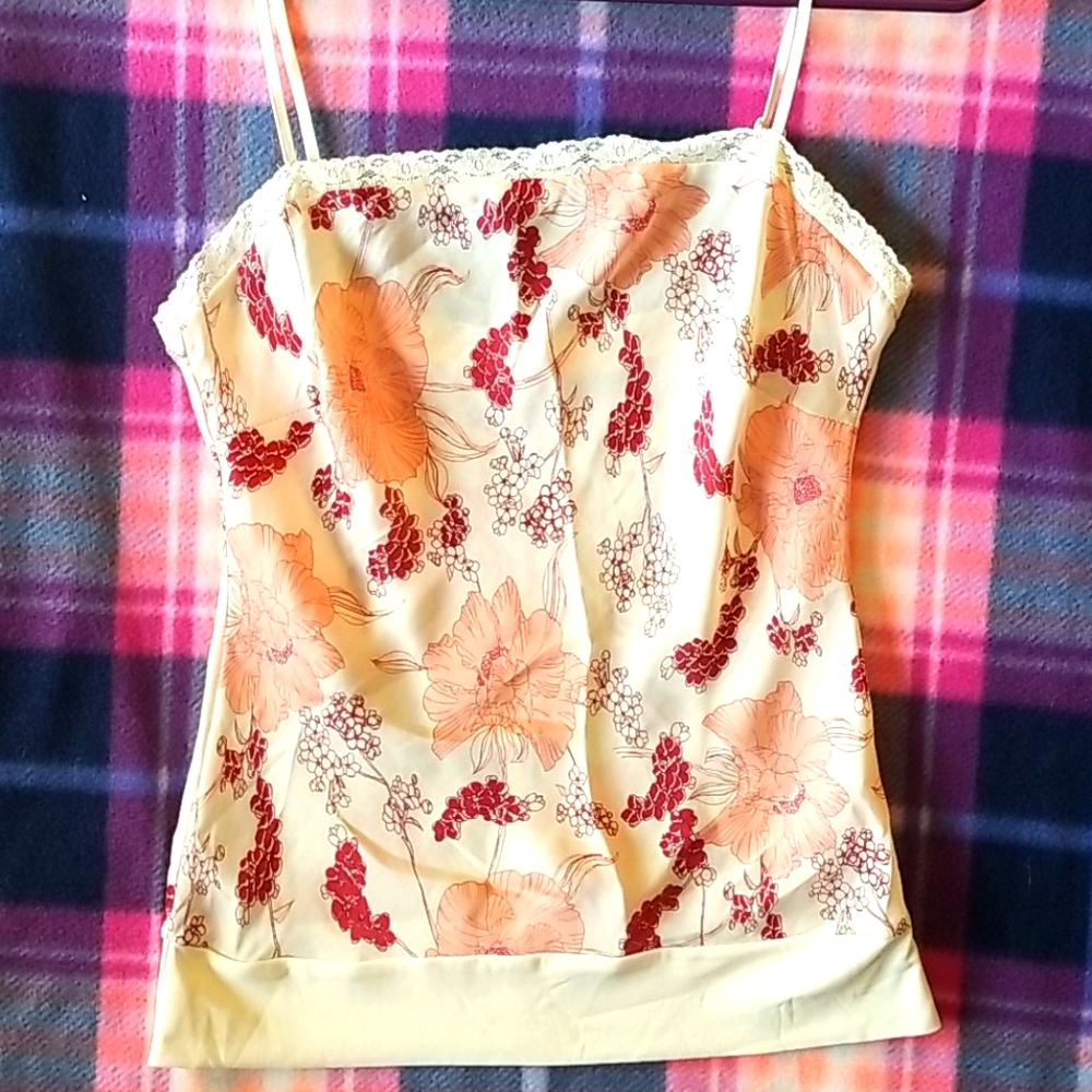Ivory floral tank top